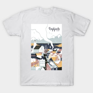 Reykjavik, Iceland, Travel poster T-Shirt